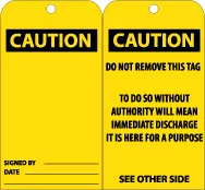 "Caution" Accident Prevention Tag