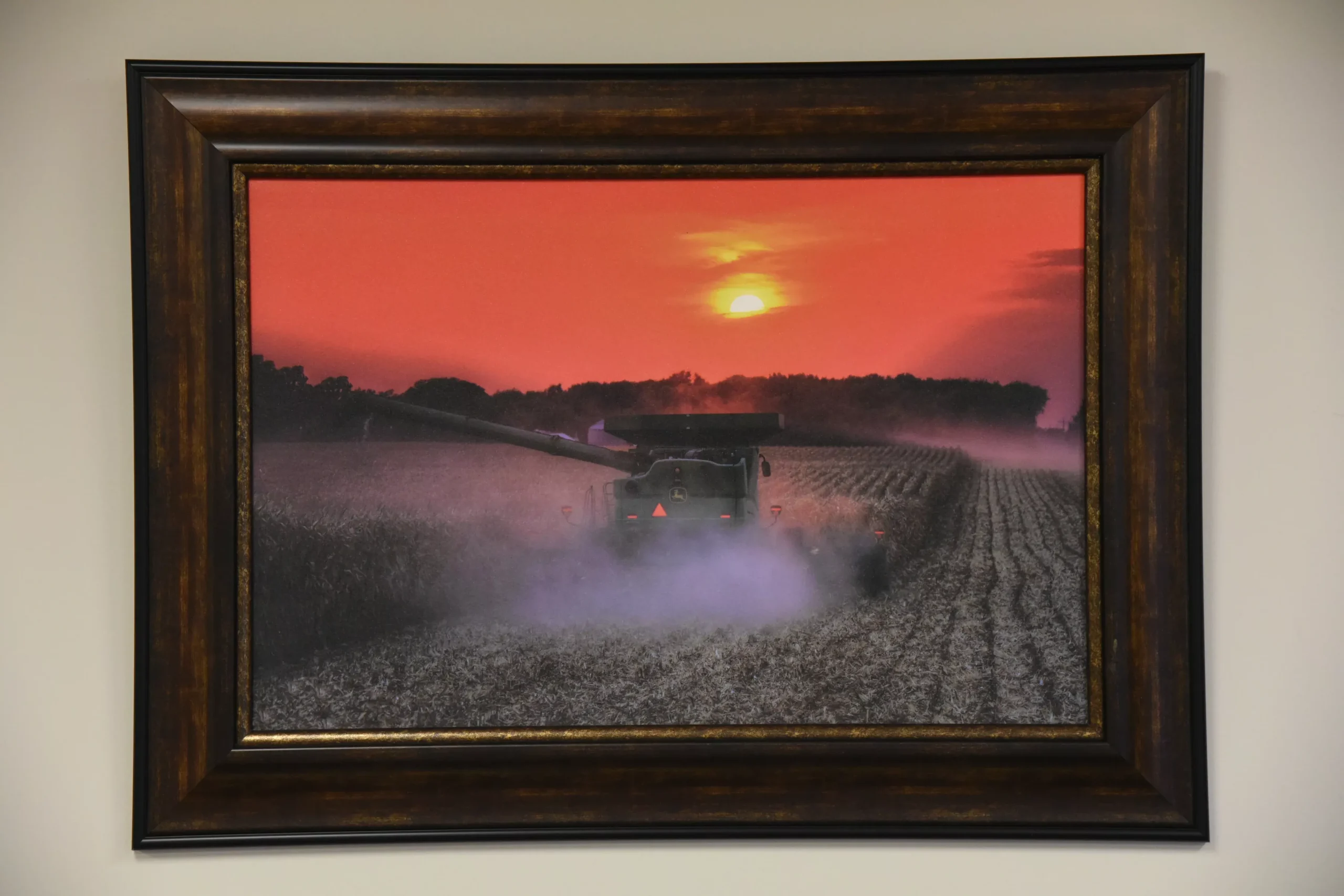 "Orange Sky Harvest" Framed Canvas Print