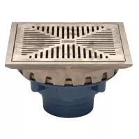 Zurn Z158 4" NH 10" Square NB Top Prom-Deck Drain With Heel-Proof Grate And Rotatable Frame